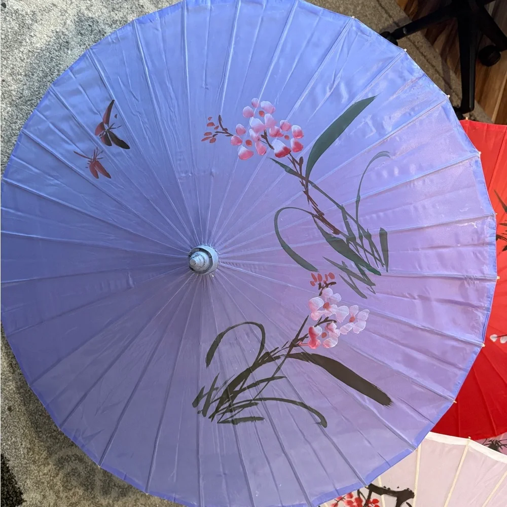 Nice Floral Decorative Japanese Photoshoot Sun Umbrellas - Multicolor Set of 10.